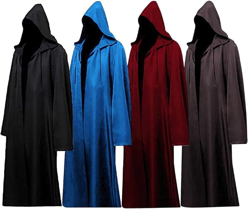 WonShak Black Hooded Costume Robe, Large