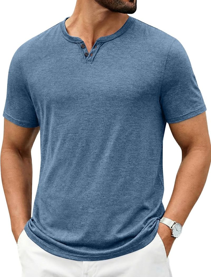 COOFANDY Men’s Notch-Neck T-Shirt