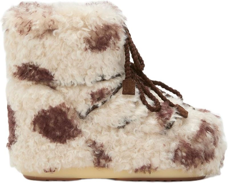 Moon Boot Icon Low Curly faux-fur trim après-ski boots