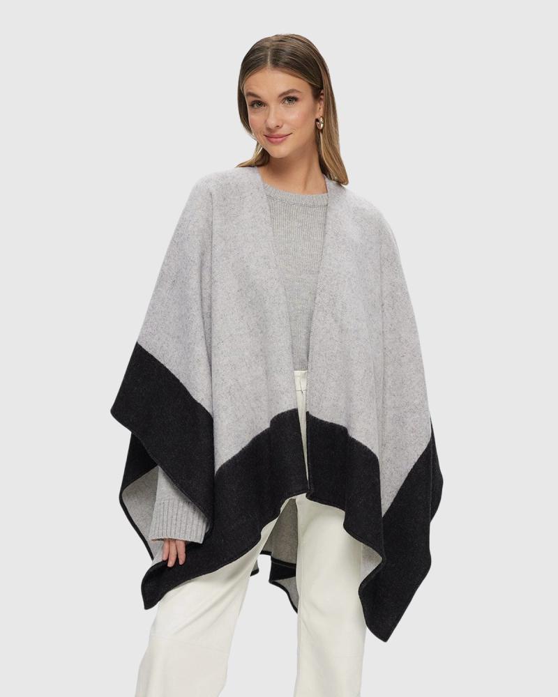 GORSKI Wool Knit Shawl, Black
