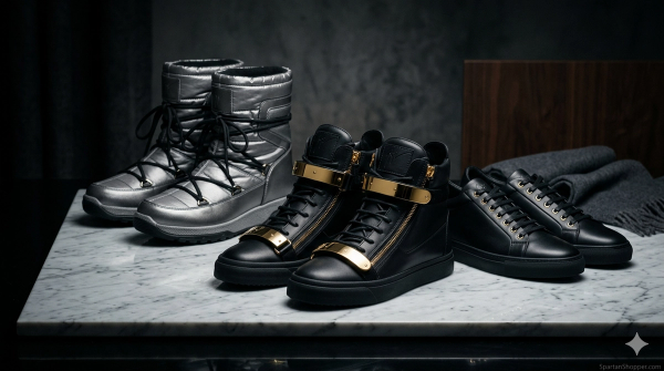 Men's luxury fashion deals — Giuseppe Zanotti sneakers and Moon Boot winter boots on Amazon