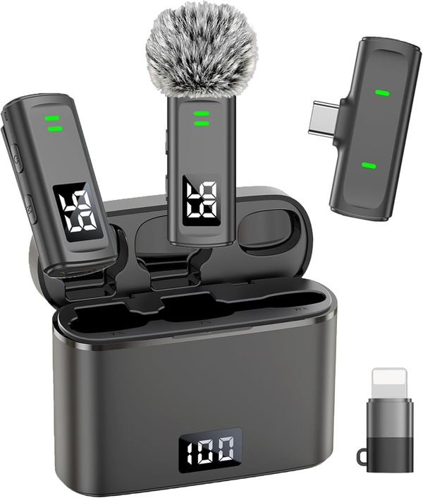 NPTCL Wireless Lavalier Microphone for iPhone & Android