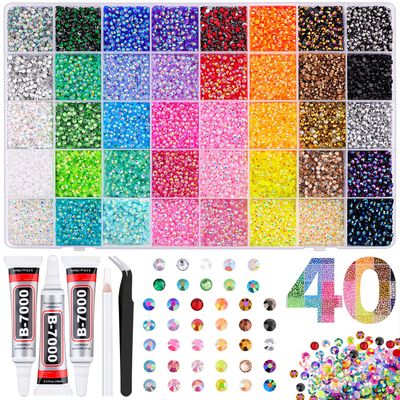 Jelly Rhinestone Bedazzler Kit, 50000 Pieces 40 Colors