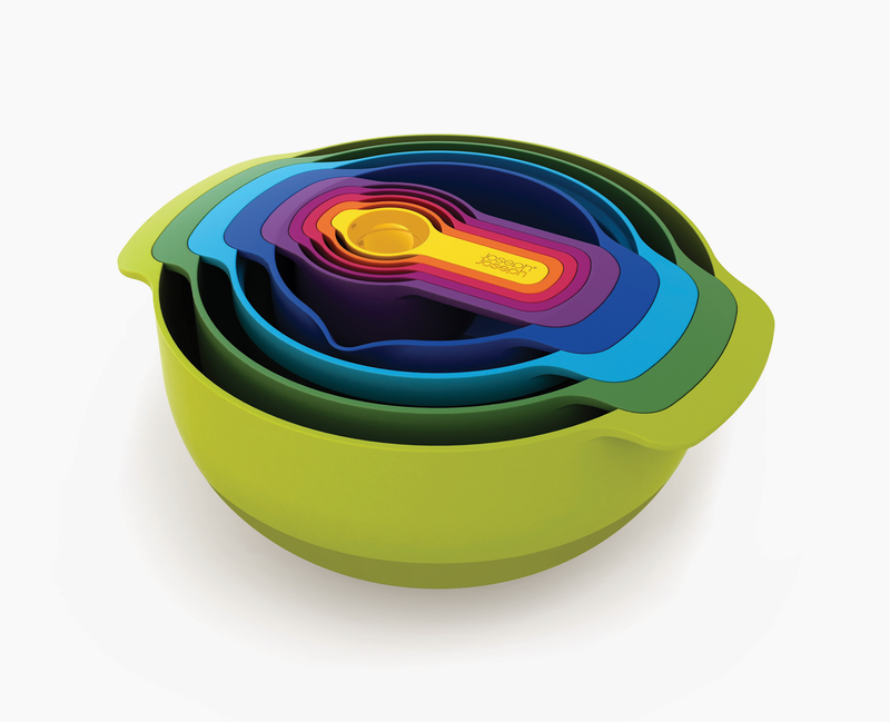 Joseph Joseph Nest 9 Plus multicolor bowls and measuring cups nested together