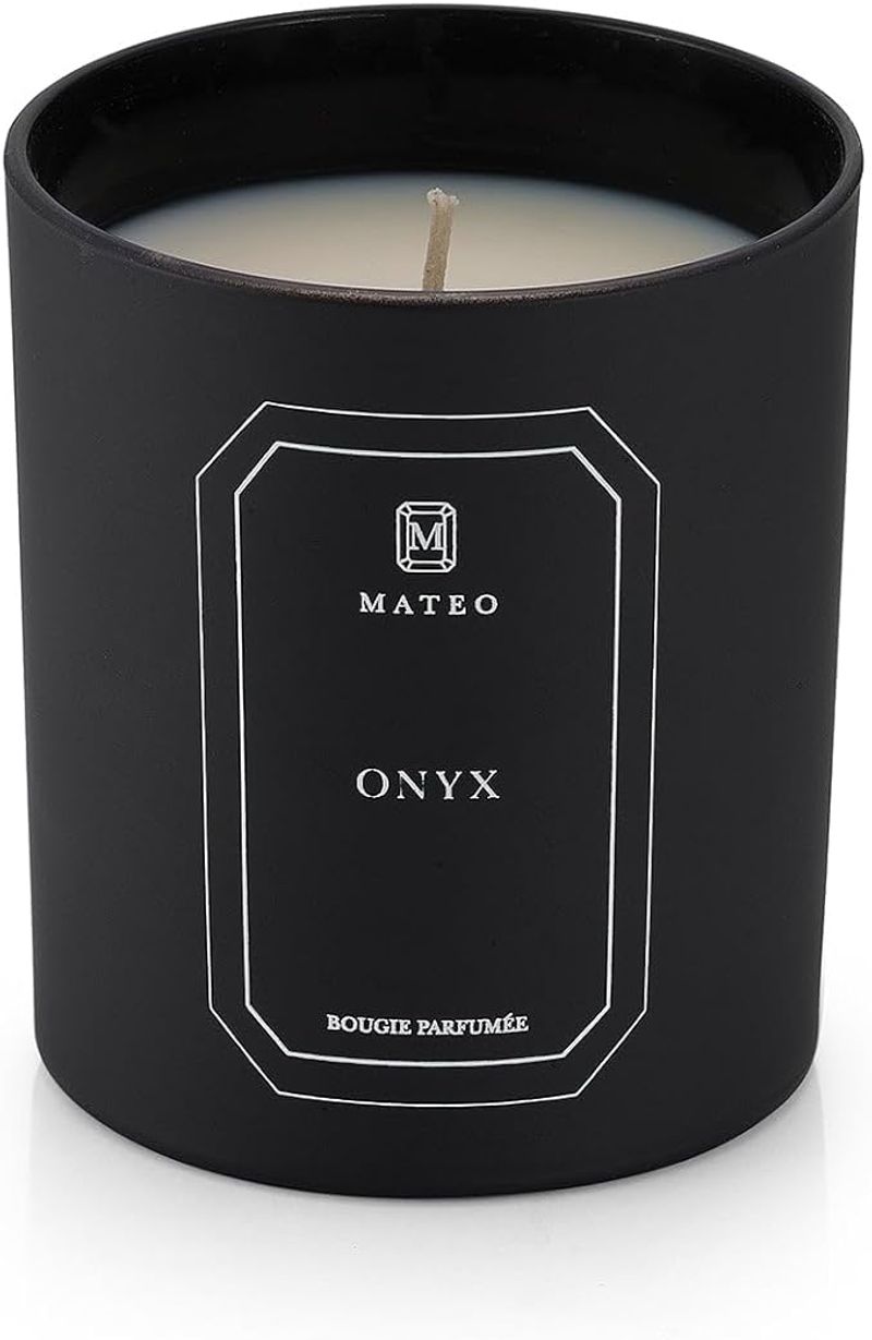 MATEO New York Onyx Candle luxury home fragrance dark vessel
