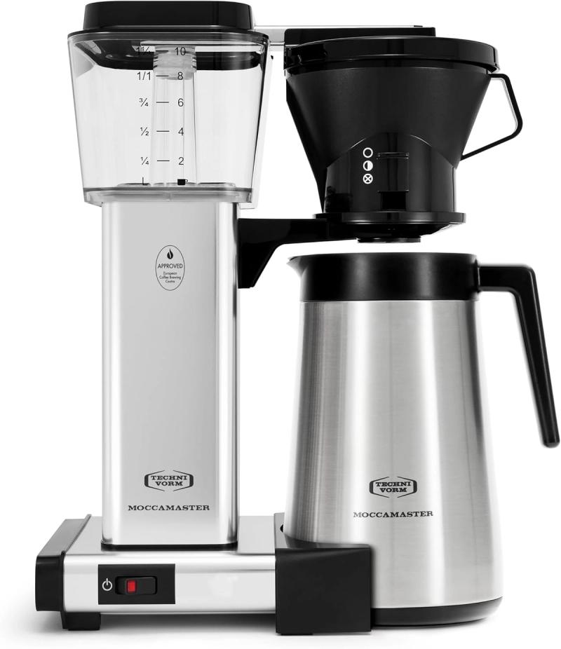 Technivorm Moccamaster drip coffee maker with stainless steel thermal carafe