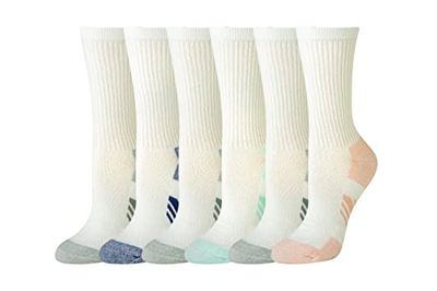 Amazon Essentials Women's Performance Crew Socks, 6 Pairs
