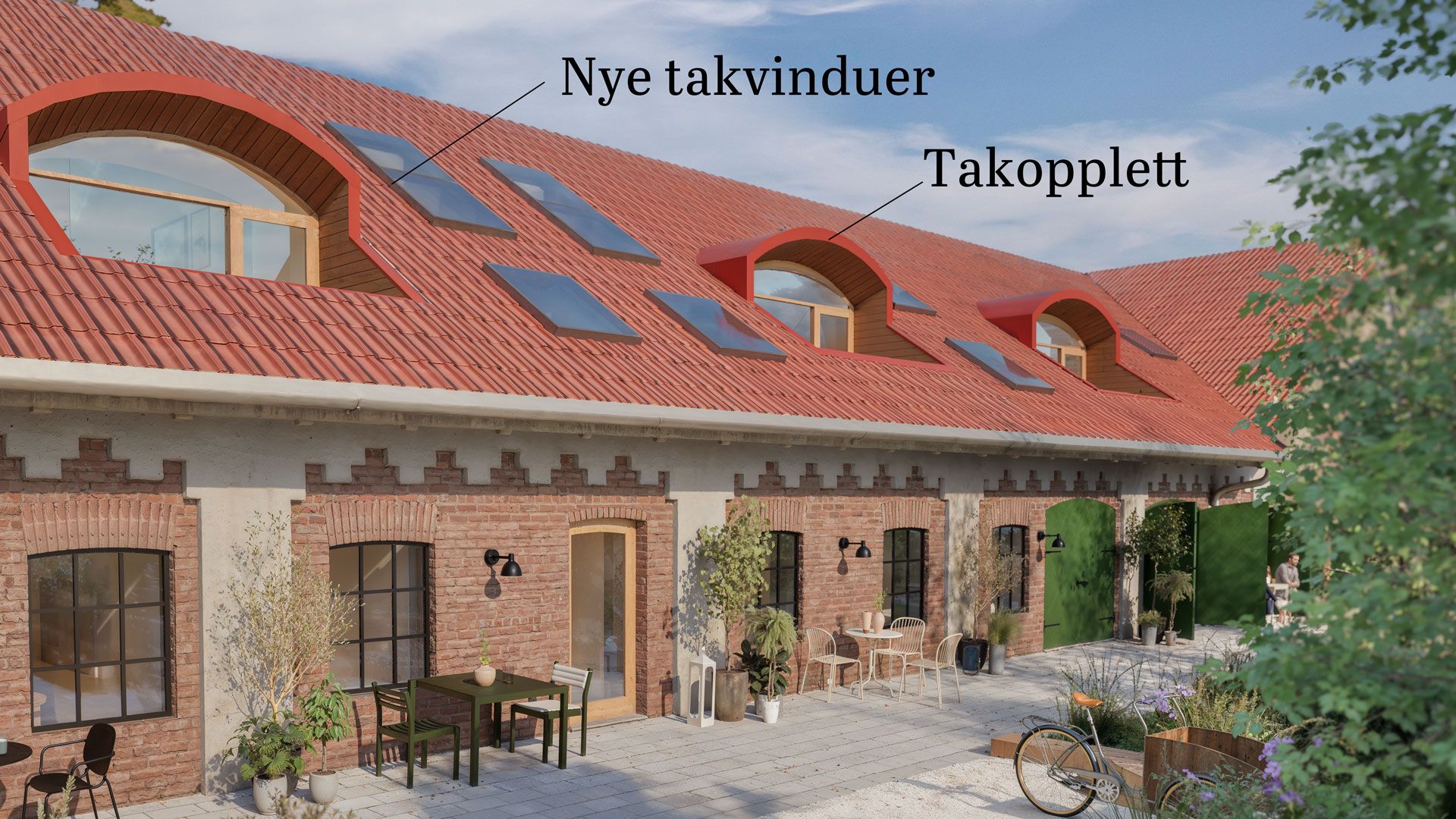 Låven får takopplett og nye takvinduer