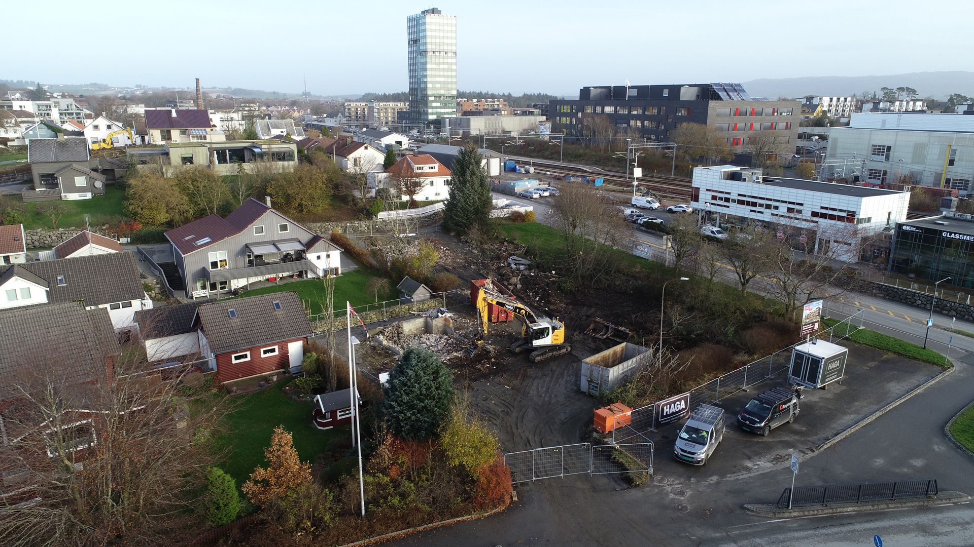 Gravearbeid på tomta til 550 på Bryne