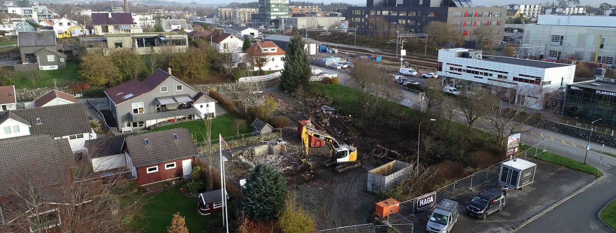 Gravearbeid på tomta til 550 på Bryne