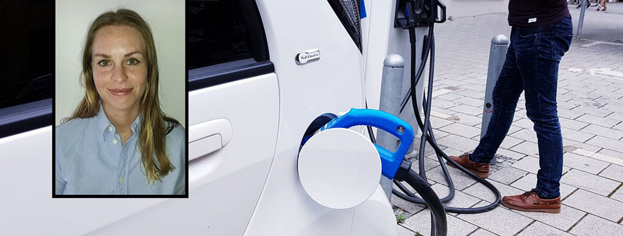 elbillader og innfelt bilde av kvinne