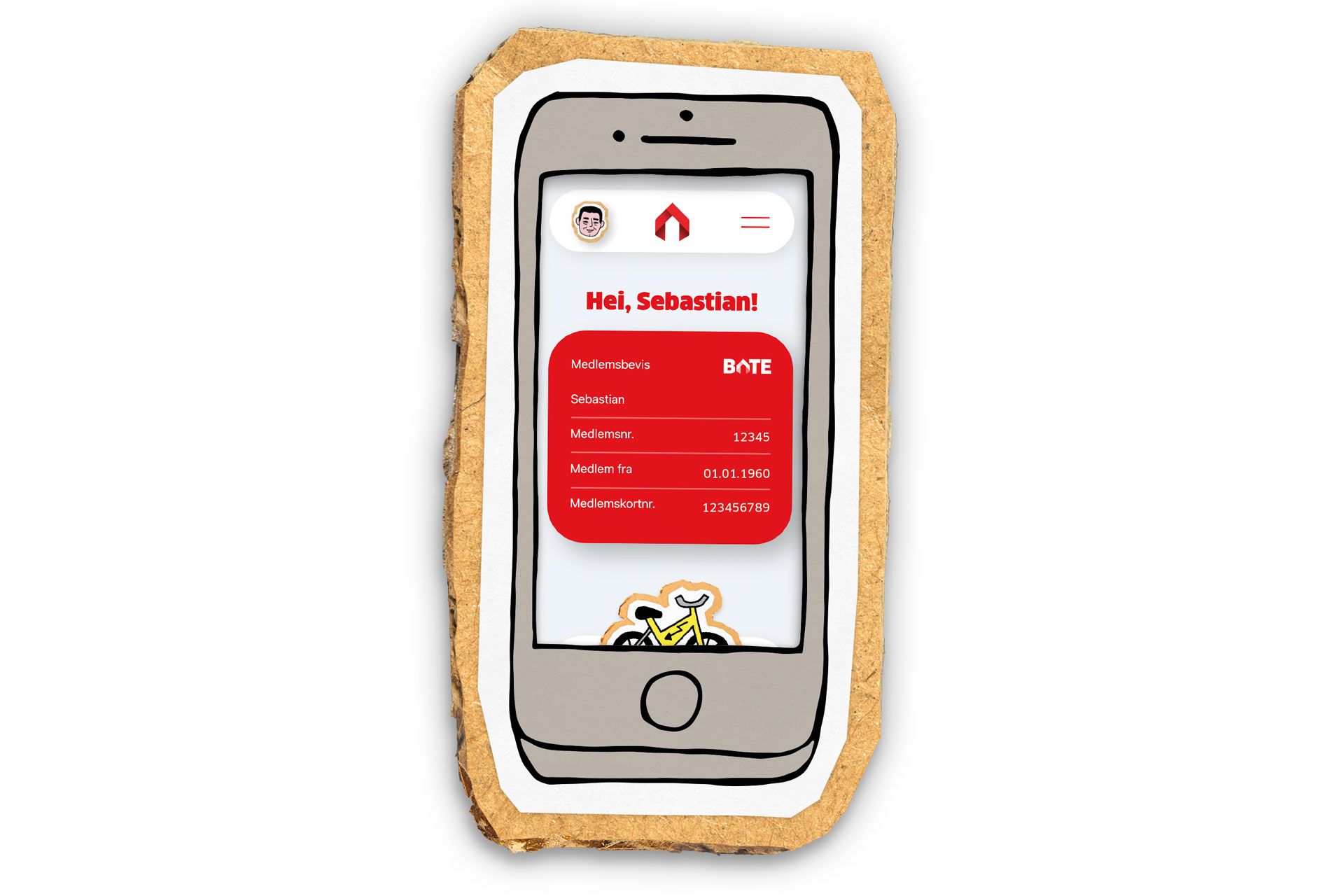 I appen finner du medlemsbeviset ditt