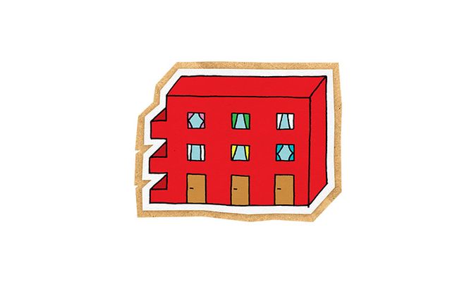 leilighetsbygg i papp