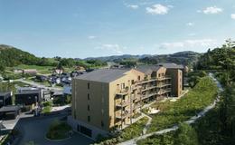 Illustrasjon av de nye leilighetene i Skogens ro på Kleivane i Sandnes