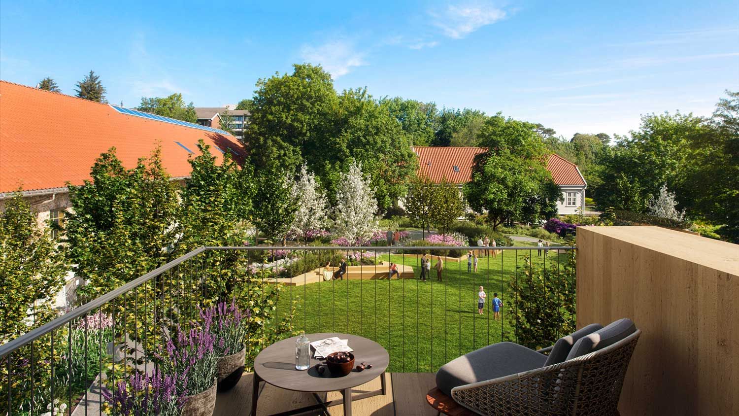 Illustrasjonen viser balkongen til leilighet 301 i A-bygget.