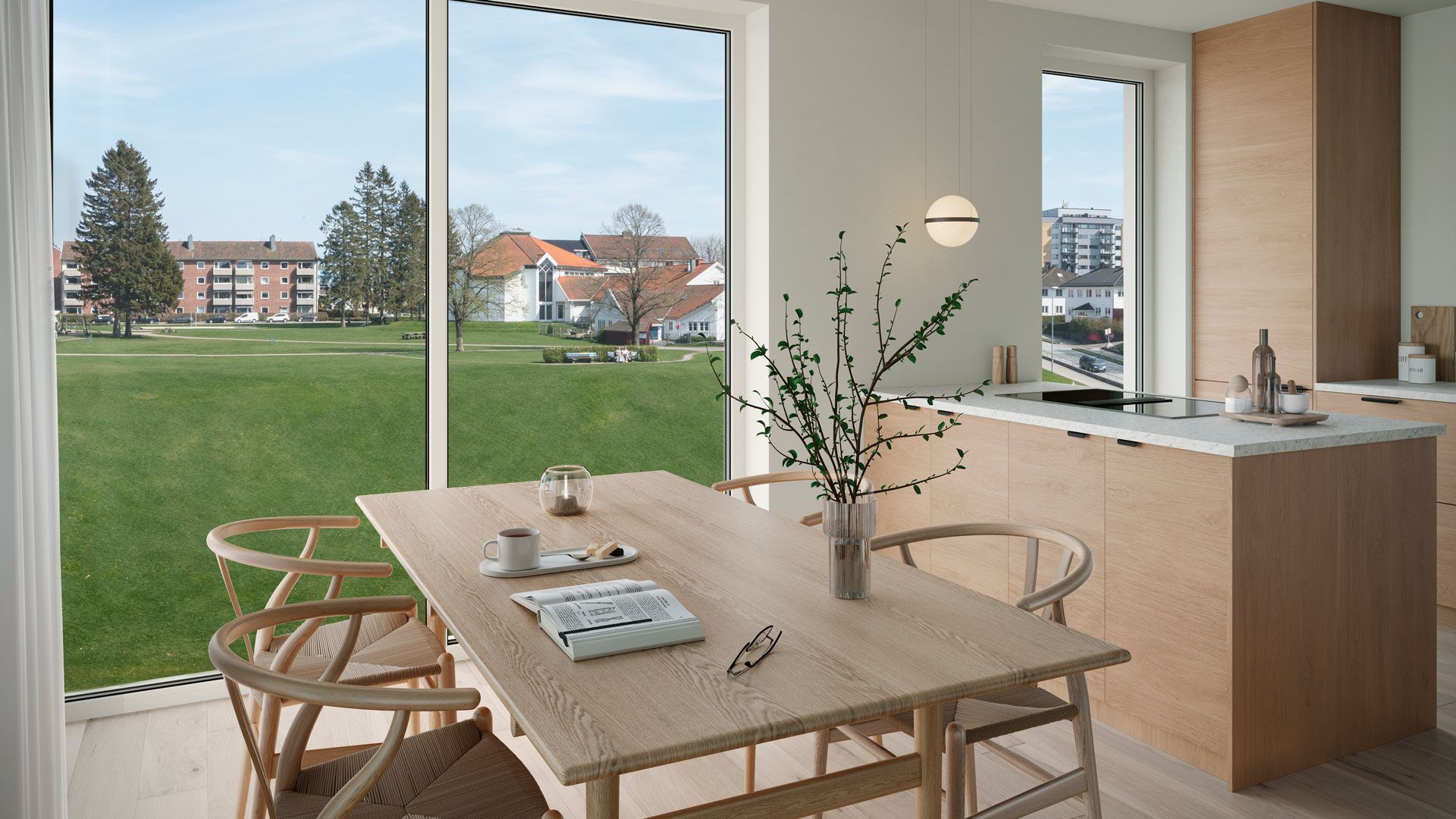 Utsikt fra ny leilighet til Vabua park 