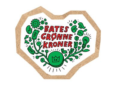 logo bates grønne kroner i papp