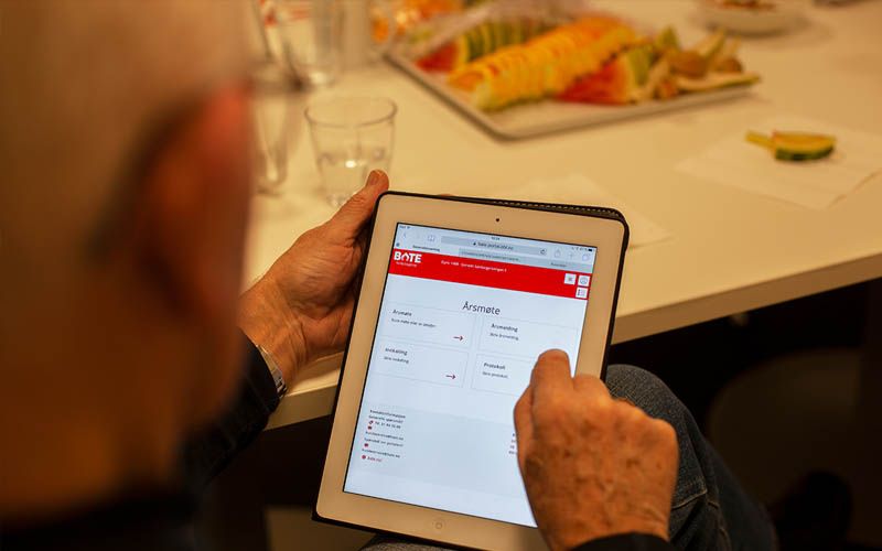 bilde av styreportalen på nettbrett
