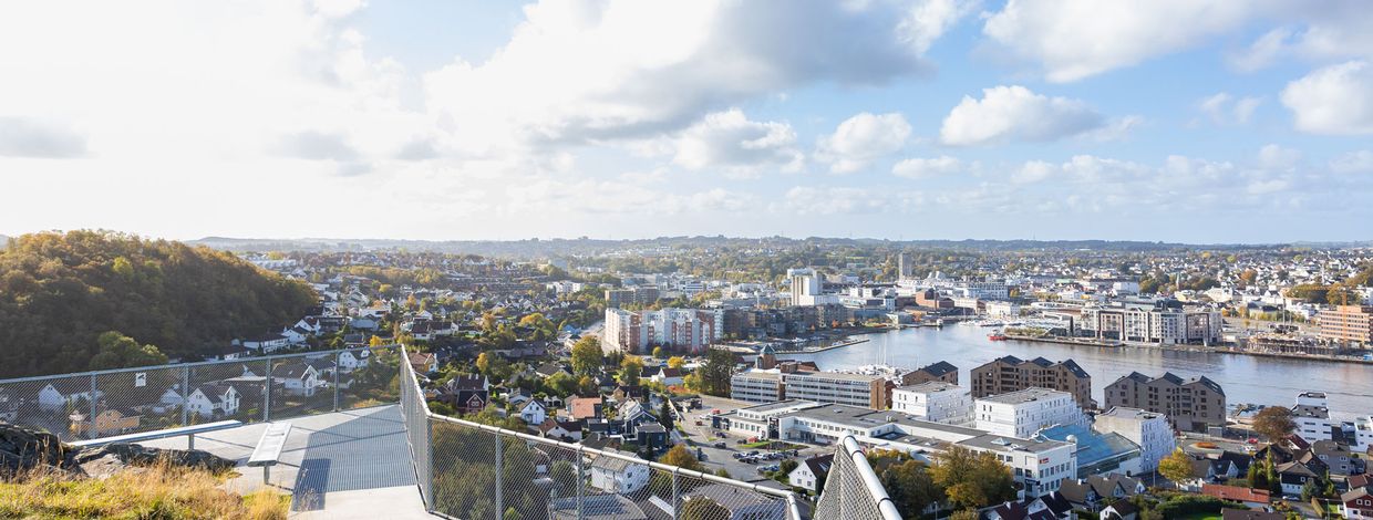 Sandnes sentrum sett fra Hanafjellet