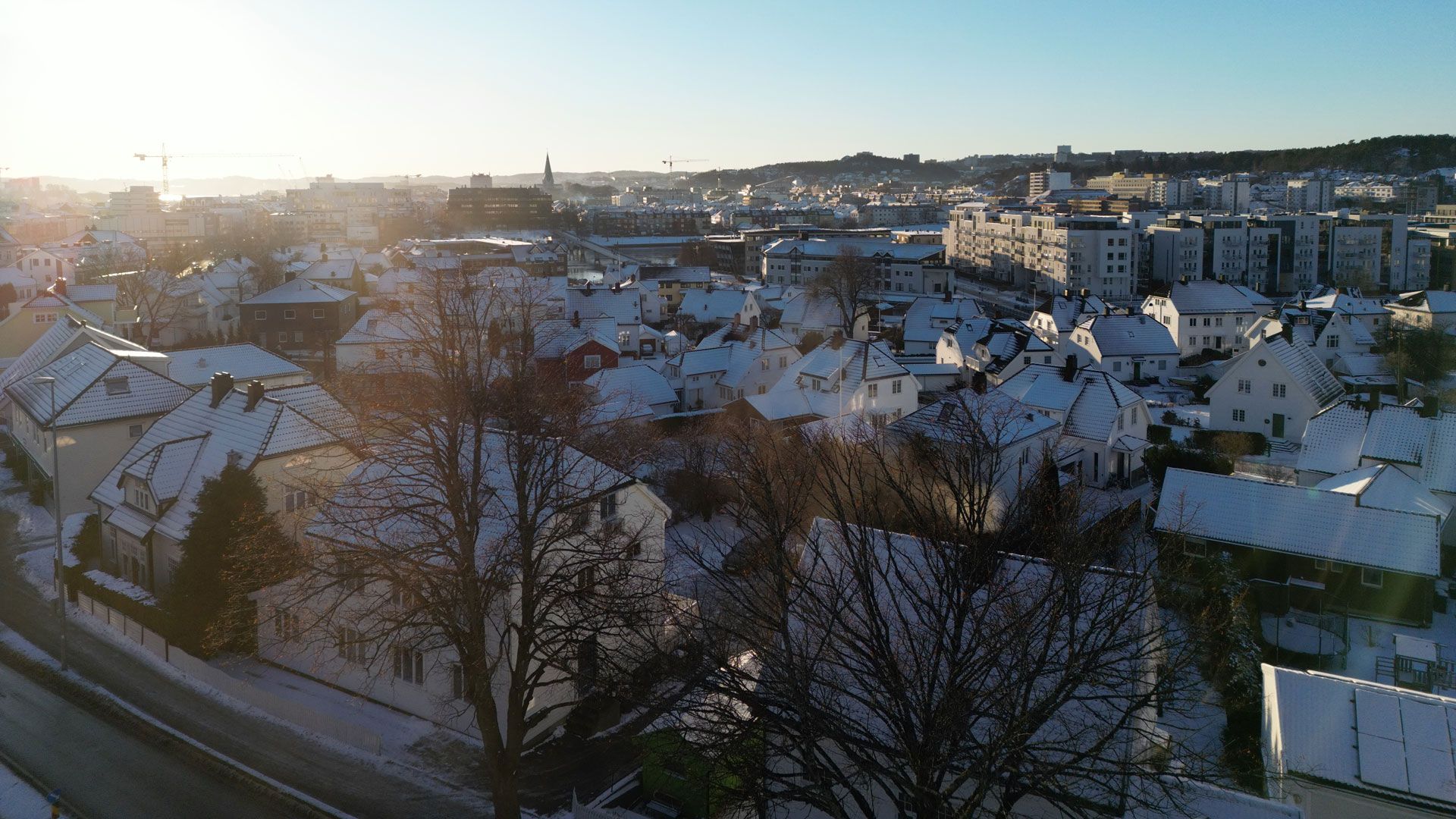 Utsikt fra Vabua park mot Kristiansand sentrum