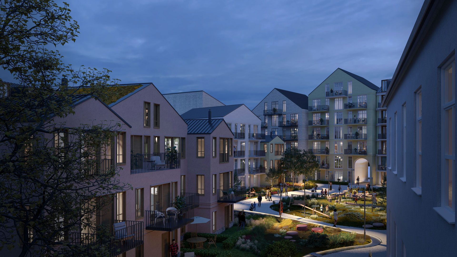 Illustrasjon av framtidige boliger i Støperiet Øst