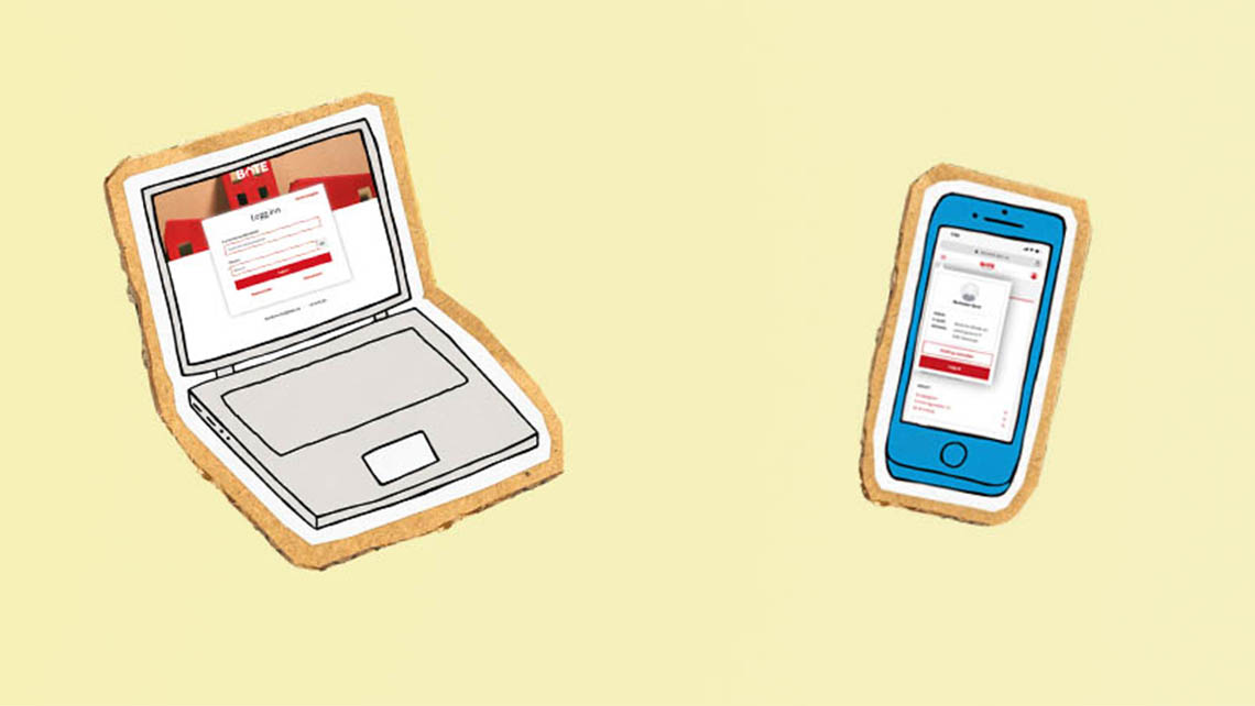 illustrasjoner av datamaskin og mobil