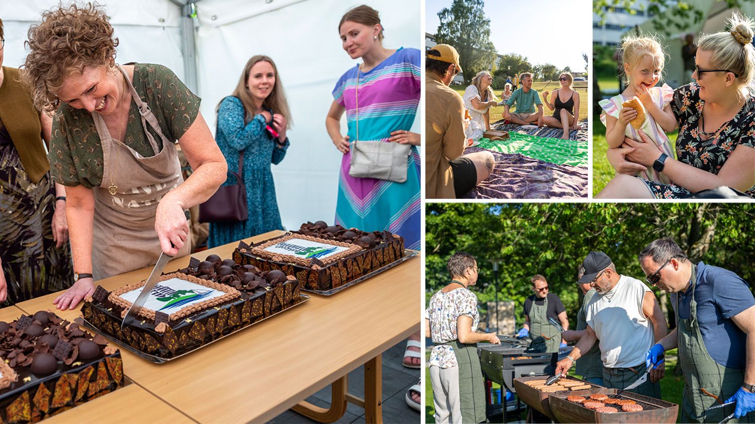 Det var godt oppmøte og topp stemning under jubileumsfesten på plenen foran blokkene ved Rosenli.