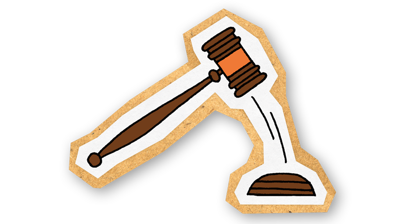 Illustrasjon av dommerhammer