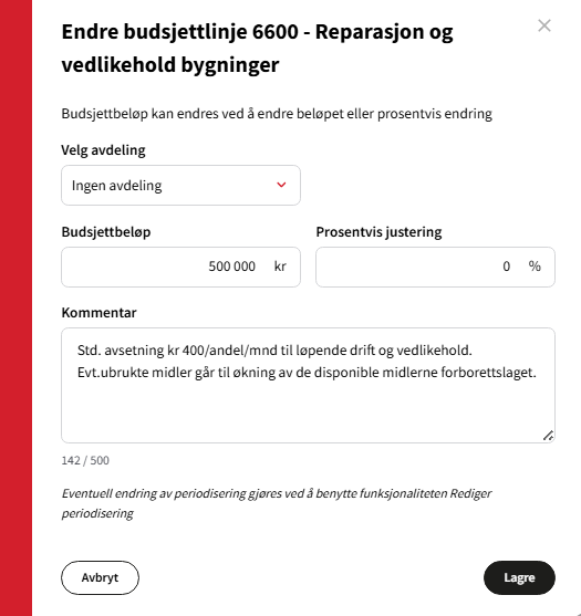 Skjermbilde av fullstendig budsjett - 3