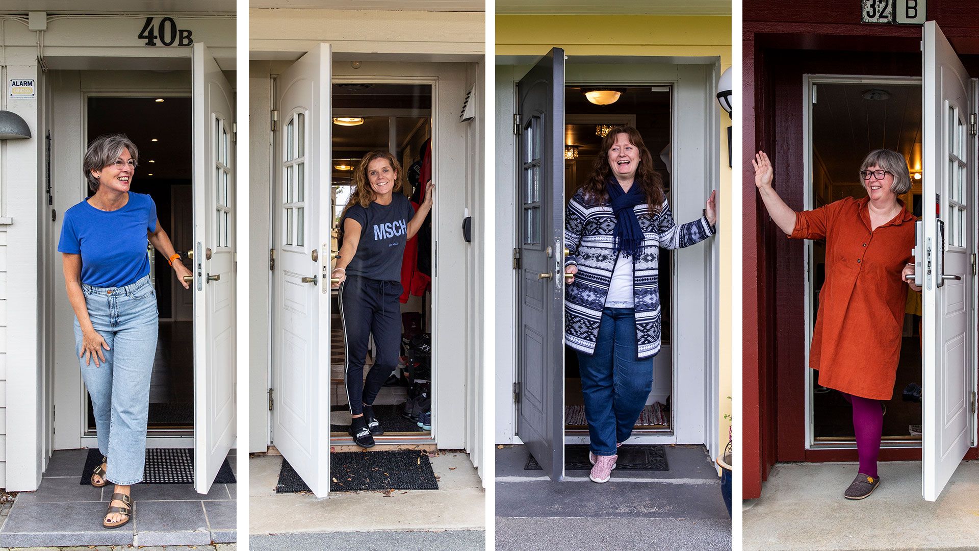 Gode naboer i fire versjoner av "samme" hus