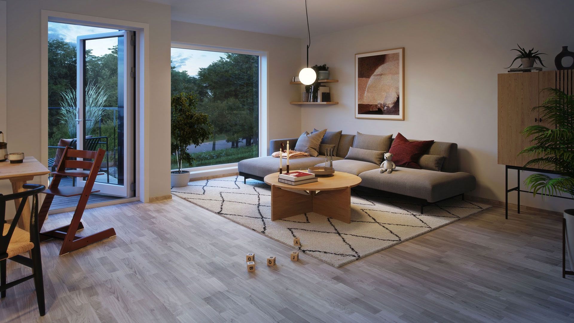 Gulv i planlagt bolig på Hovemarka