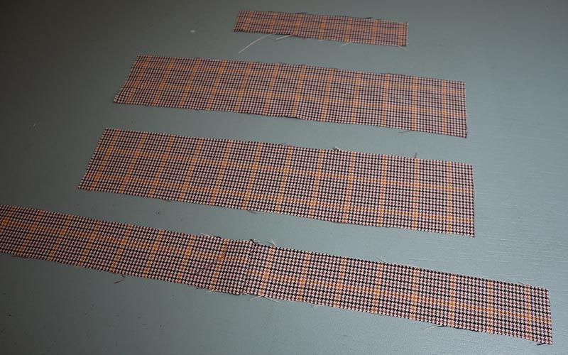 utklippete stoffbiter