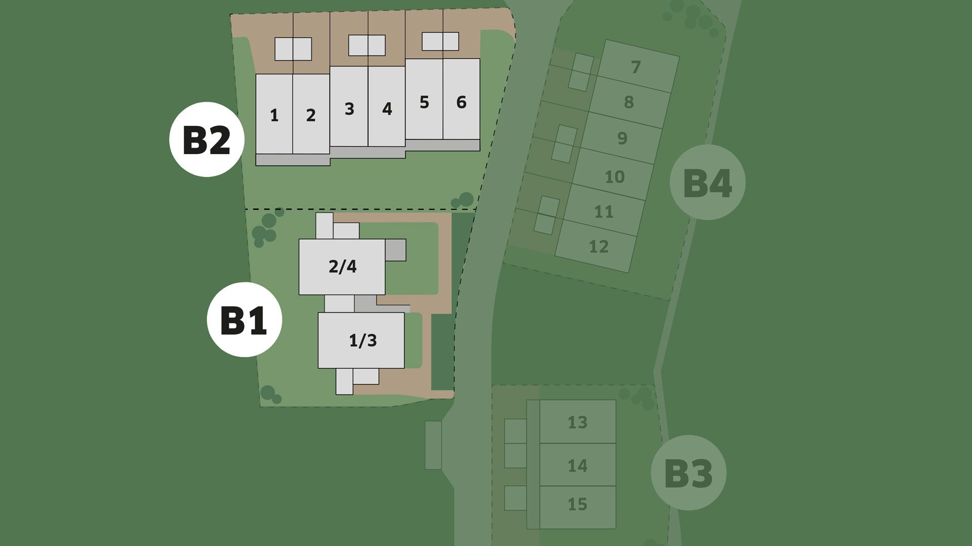 Frøylandsstiens fire delfelt