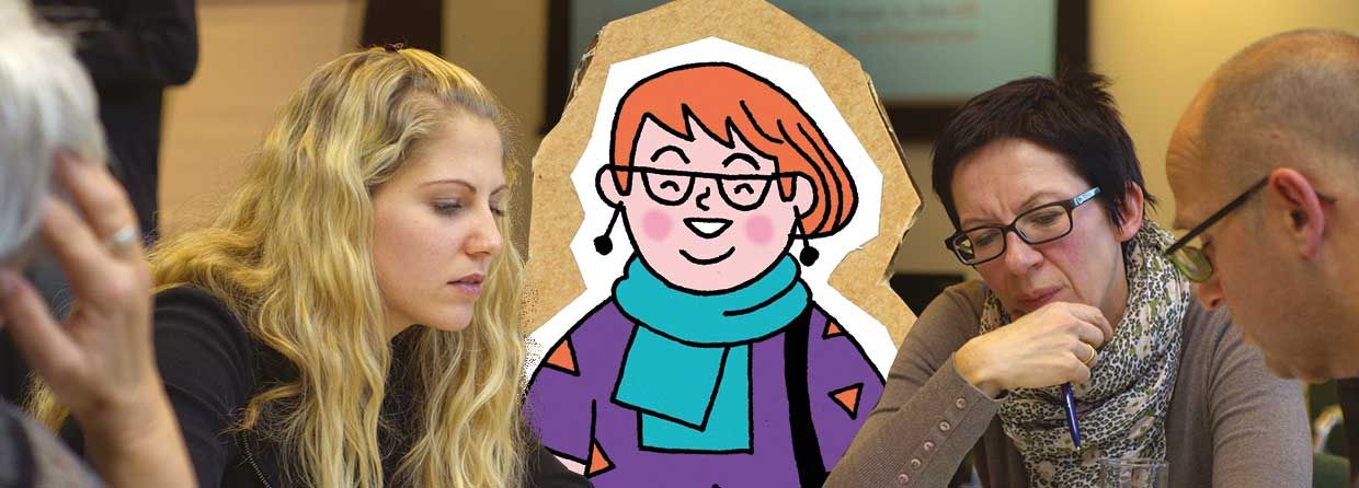 Illustrasjon av dame som deltar i møte