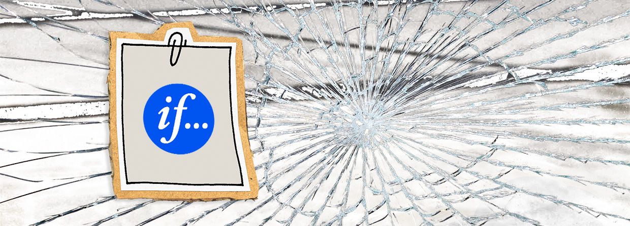 Lapp med If-logo over knust rute