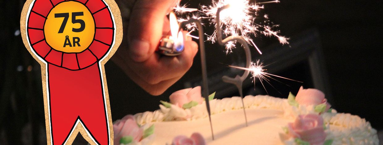 Bate 75 år illustrasjonsbilde