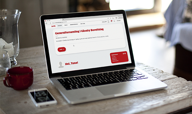 pc skjerm med digital generalforsamling