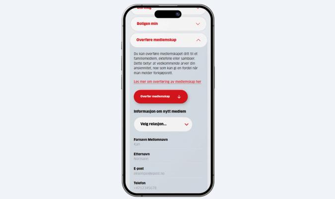 Overføre medlemskap iphone
