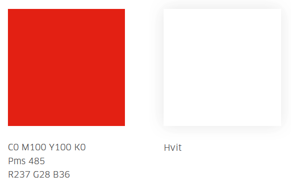 Bates hovedfarger - rød og hvit