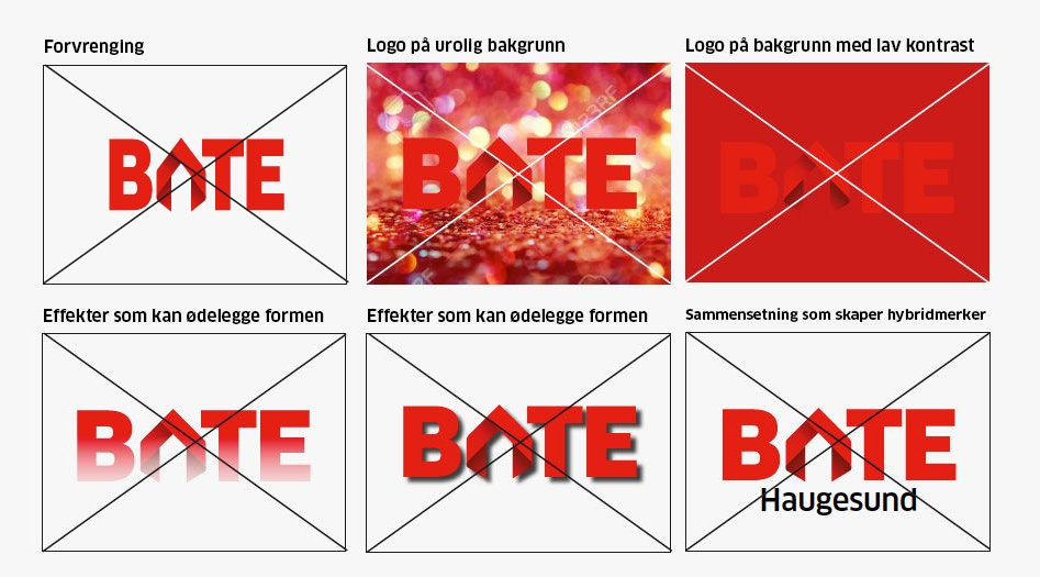 Bate logo-varianter som er feil bruk