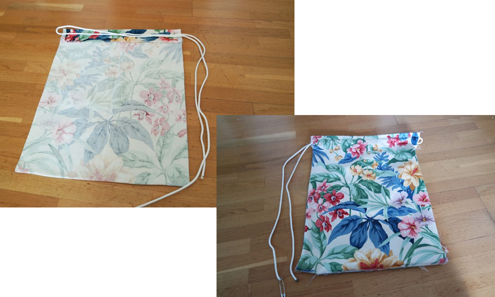 Halvferdig gymbag med tau