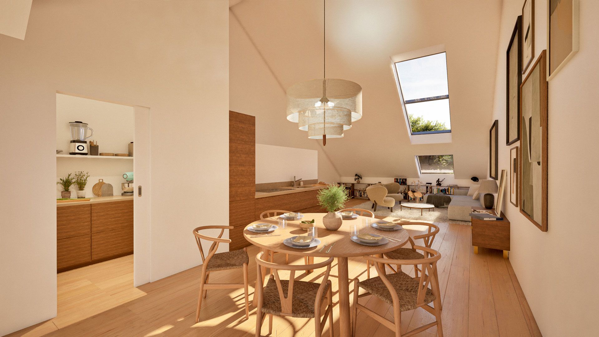 Kjøkken med spisskammer/grovkjøkken i bybolig 110