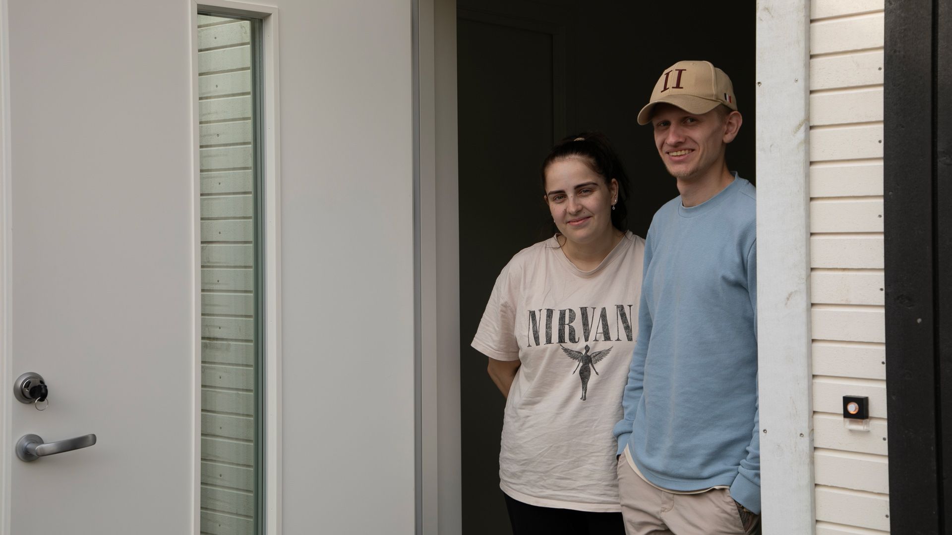 Kristoffer Nygård og Cecilie Aske i sitt nye hjem på Frøylandsstien, Hommersåk