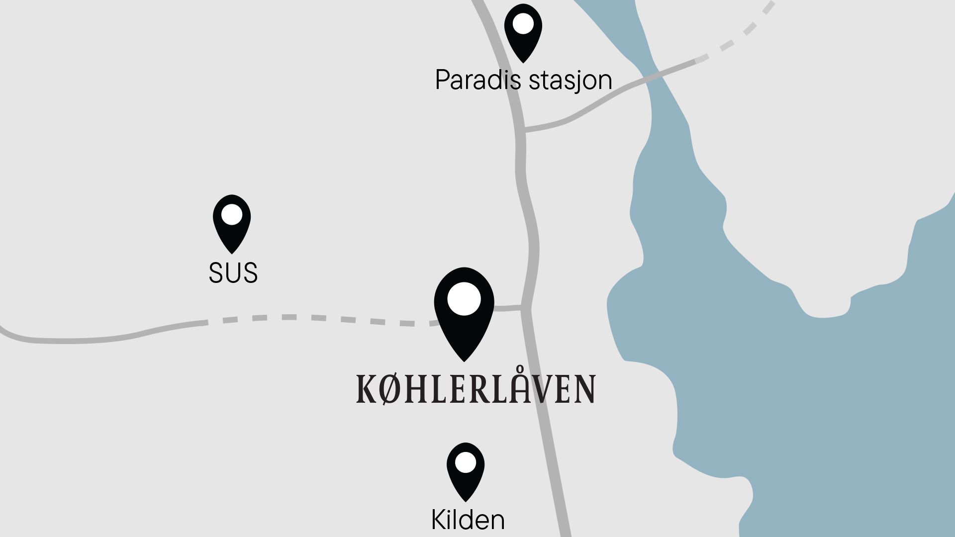 Kart som viser hvor Køhlerlåven er plassert