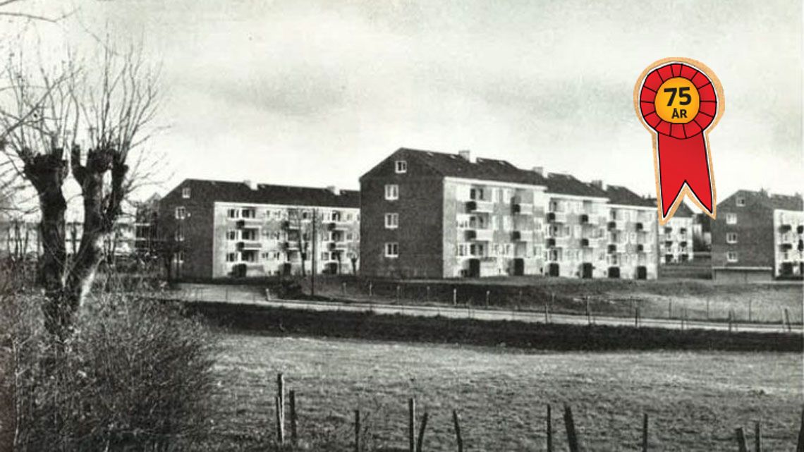 svart hvitt bilde misjonsmarka blokkene i stavanger