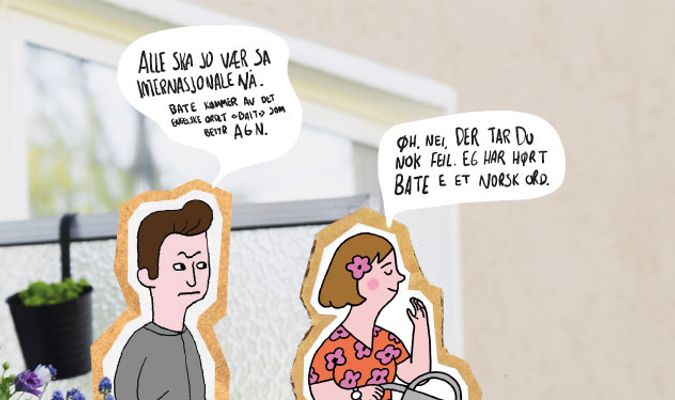 Illustrasjon av naboer på terrasse