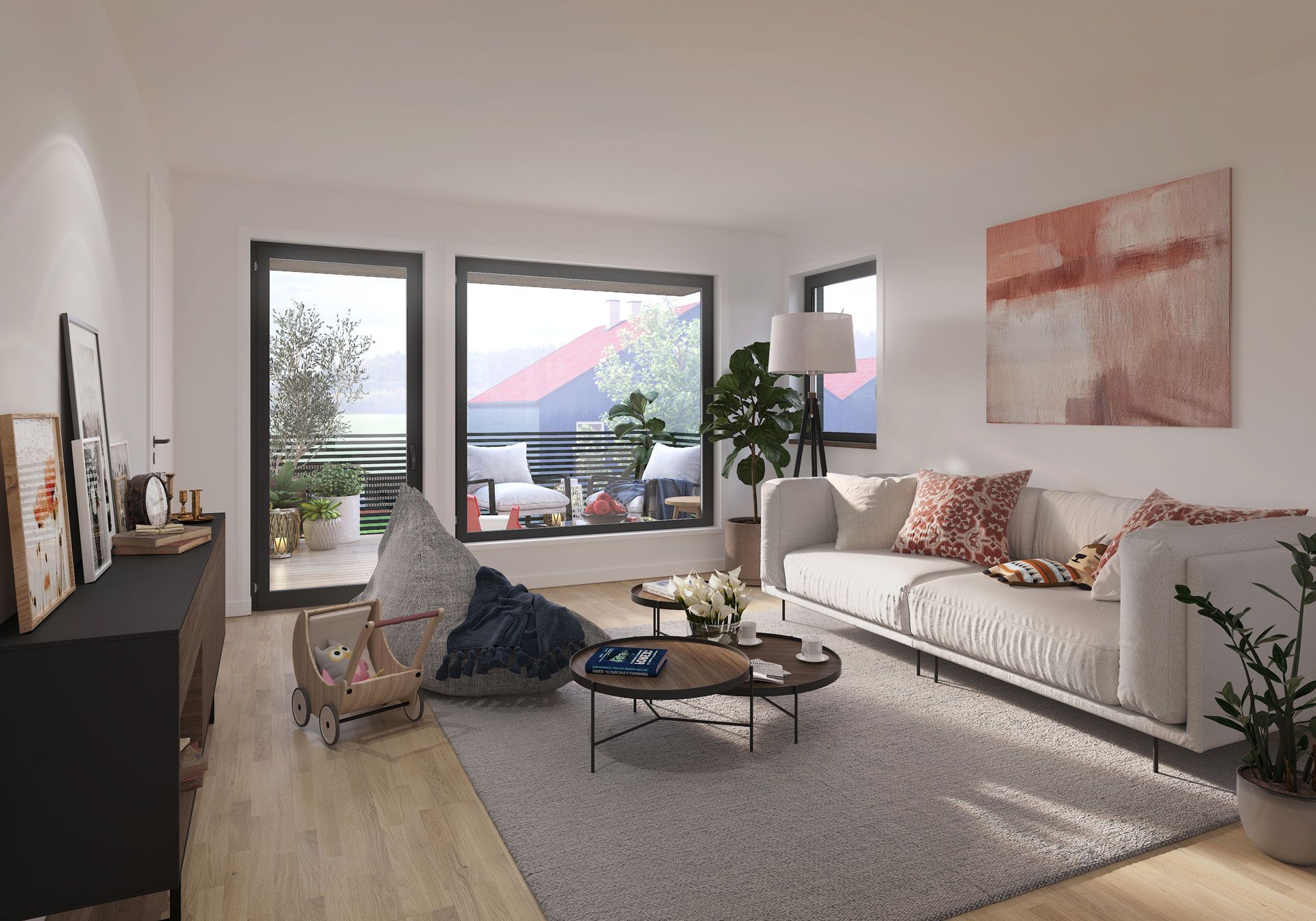 Stue i leilighet 3 på Frøylandsstien