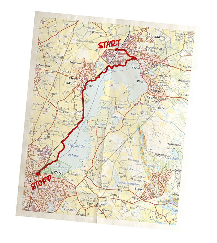 kart frøylandsvatnet rundt