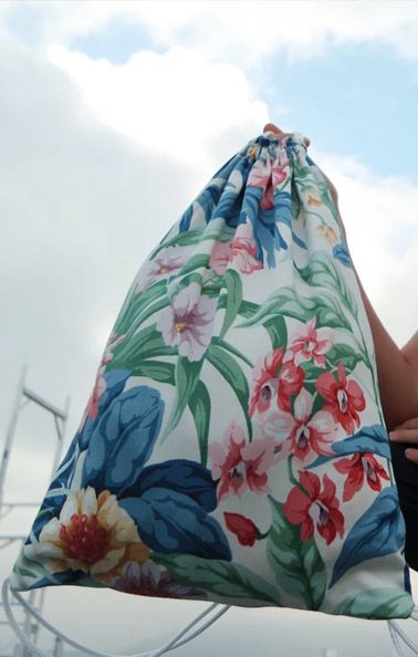 Egensydd gymbag i blomsterstoff