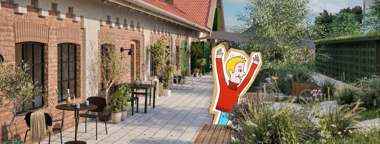 Illustrasjon av Køhlerlåven med Bate-figur i forgrunnen